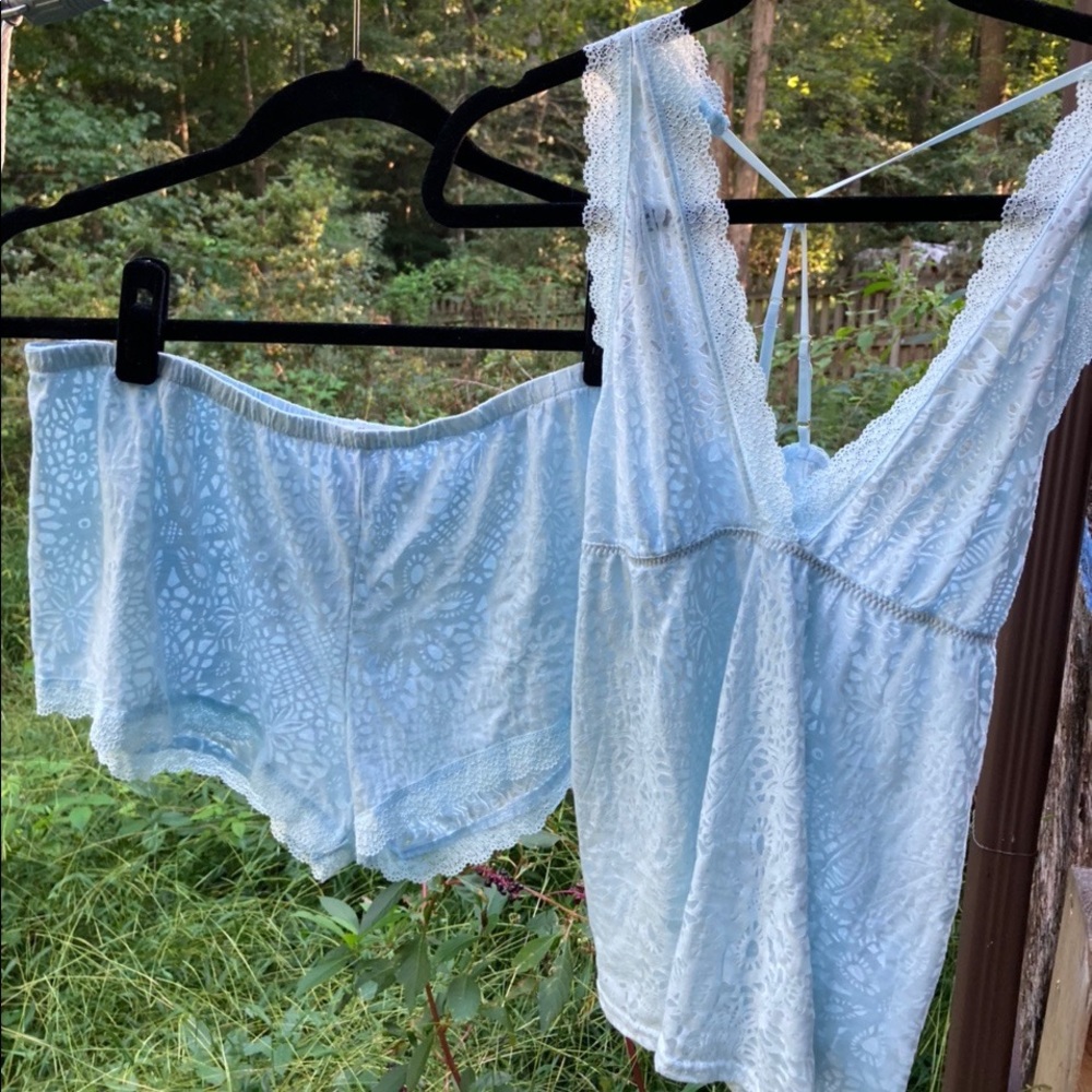 Flora Nikrooz Matching Sleep Set Blue Size Large